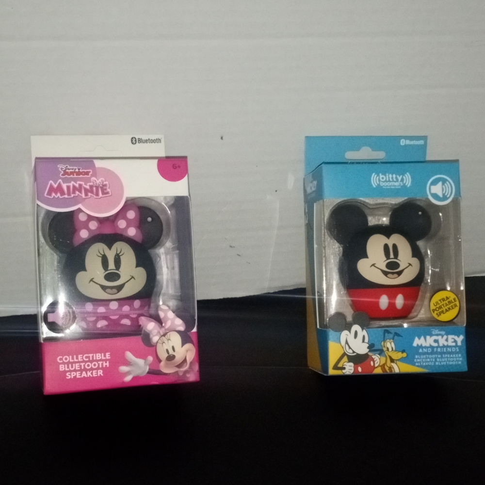 Bitty Boomers Minnie & Mickey Mouse Bluetooth Speakers Collectible Set of Two